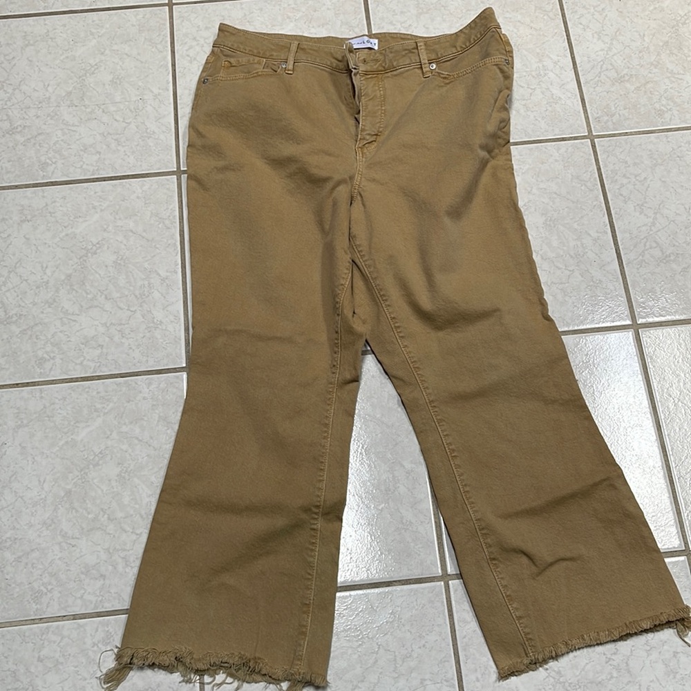 Ann Taylor petite Size 14 flare beige tan jeans